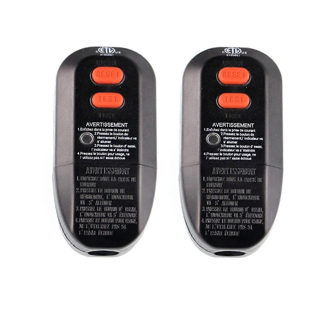 2pcs Gfci Plug Replacement,replacement Plug 2- 15amp 2-wires Ground Fault Circuit Interrupter Safety Plug Us Plug