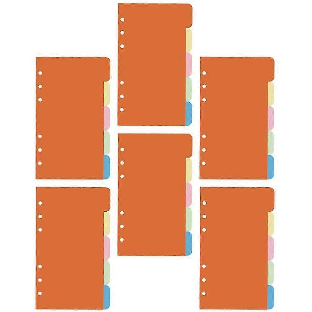 30Pcs 6 Ring Binder Dividers with 4 Tabs A6 Paper Divider Category Page Indexing Cards Loose Leaf B