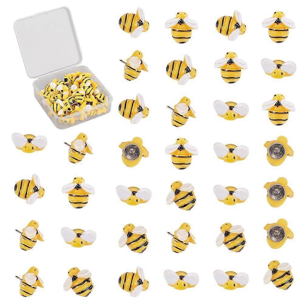 Iron Map Pins Drawing Push Pins with Resin Bees for Photos Wall Maps Bulletin Board or Corkboards Yellow 16.5x19.5x17.5x18.5mm