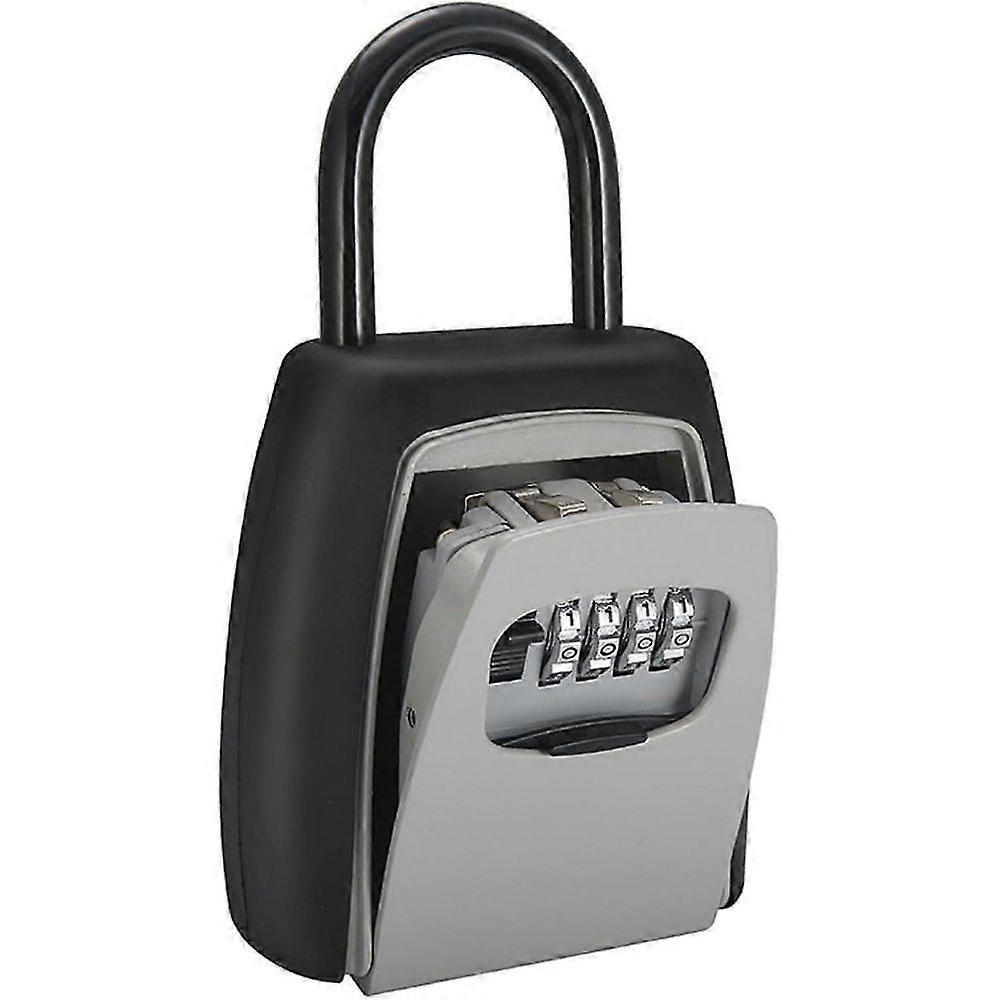 Key Safe Lock Box Outdoor Storage Box, Aluminum Alloy Key Box With Password, Portable Push Button Key Safe Box Storage Box With Weatherproof Cover