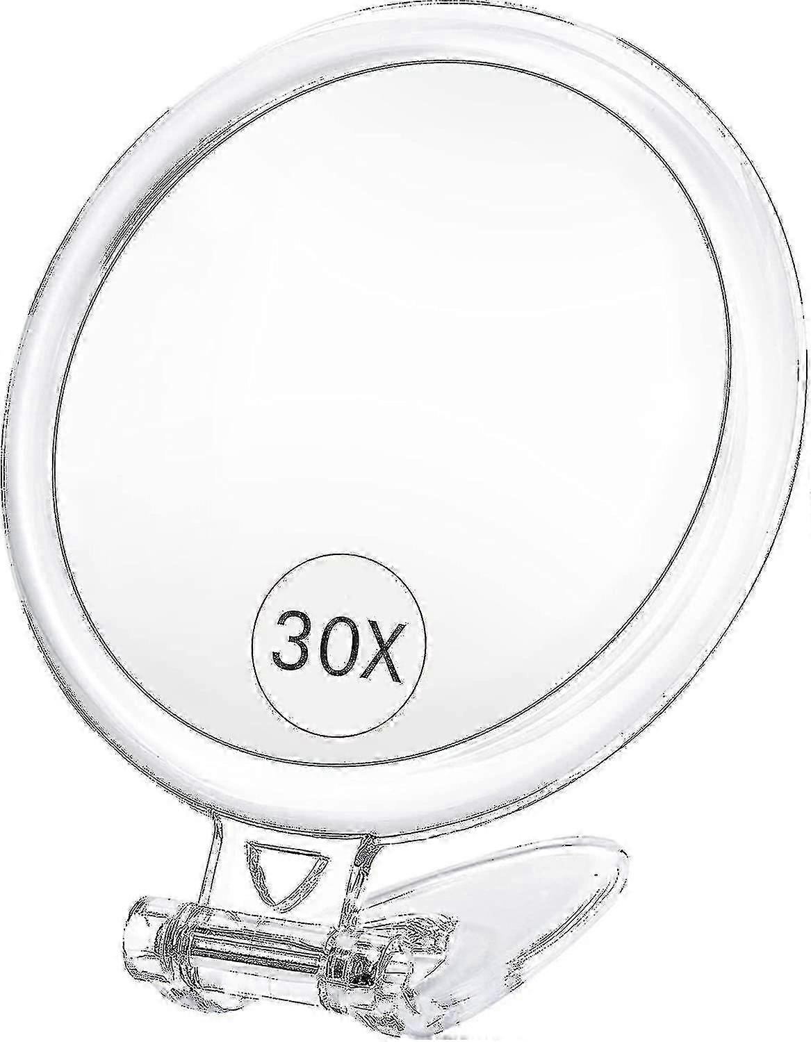 Magnifying Mirror,30x Hand Mirror With Handle,travel Magnifying Mirror With Double-sided 1x/30x Magn