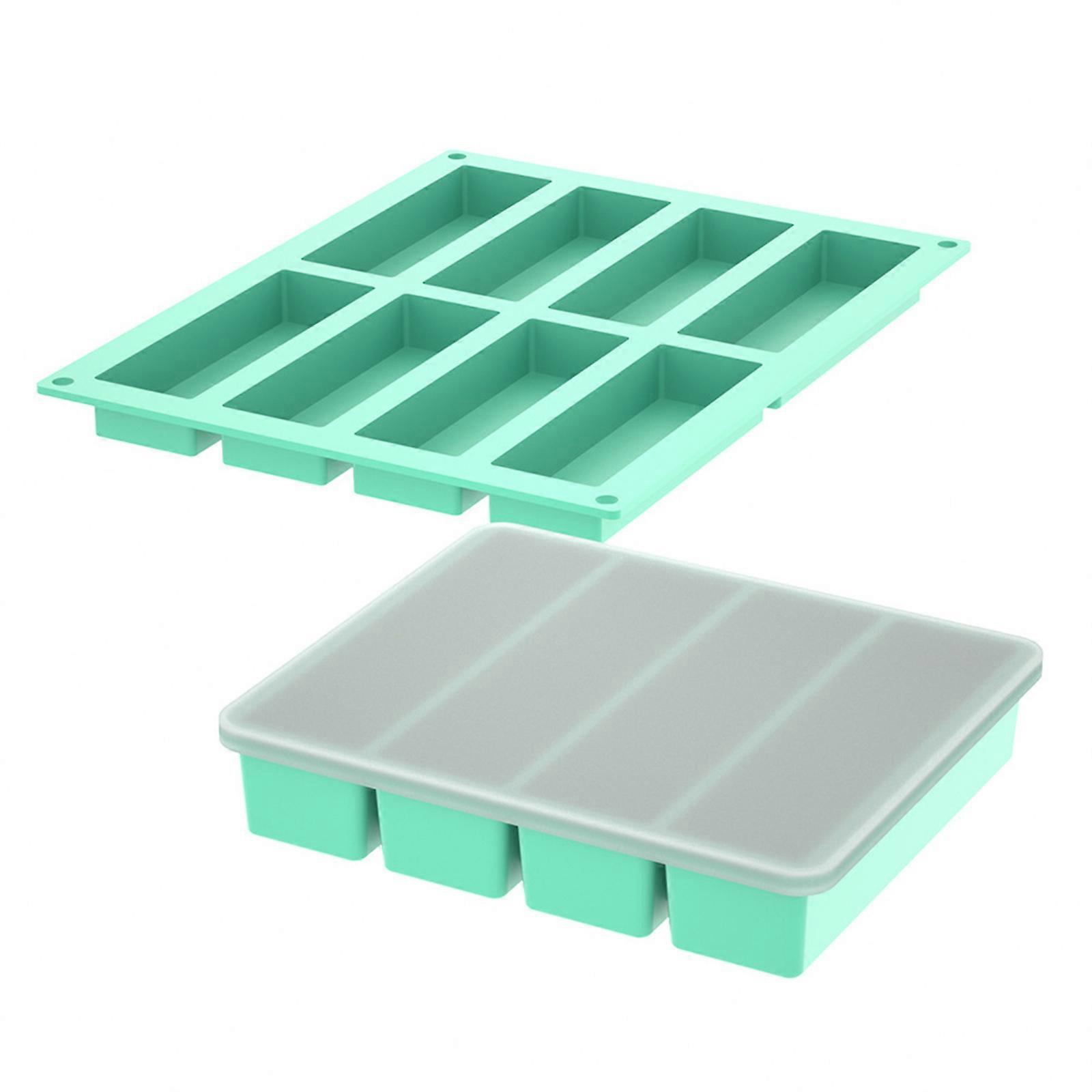Ice Cubes Maker Ice Cubes Molds Rectangular Shape Ice Tray Kitchen Accessary Silicone Ice Maker Suitable for Making Ice Sky Blue