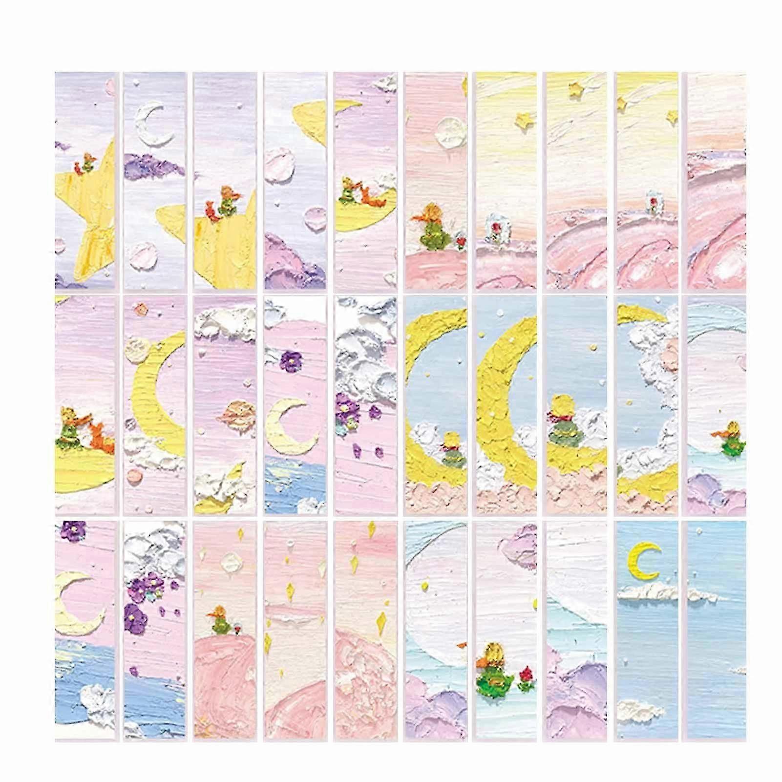 1 Box Bookmarks Cartoon Theme Paper Book Cardstock Reading Tracking Card for Scrapbook Summary Planet Theme