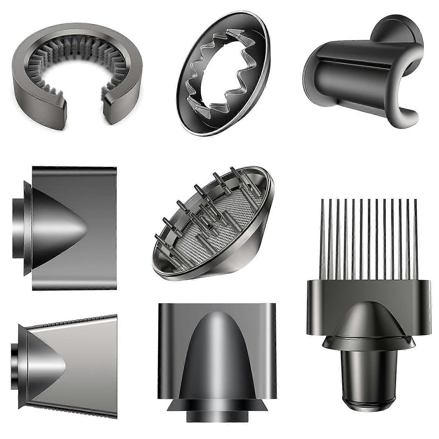 8PCS Gentle Air Attachments/Diffuser/Styling/Concentrator/Filter Cleaning Brush/Wide tooth comb/Smoothing Nozzle Accessories Compatible with Dyson Sup