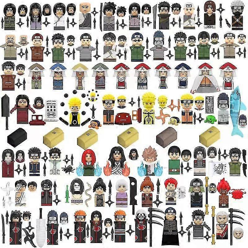 Mini Naruto Sasuke Kakashi Akatsuki blocuri de constructii Set Anime desene animate de acțiune Cifre de asamblare Cărămizi Jucării Copii Christma Cadouri
