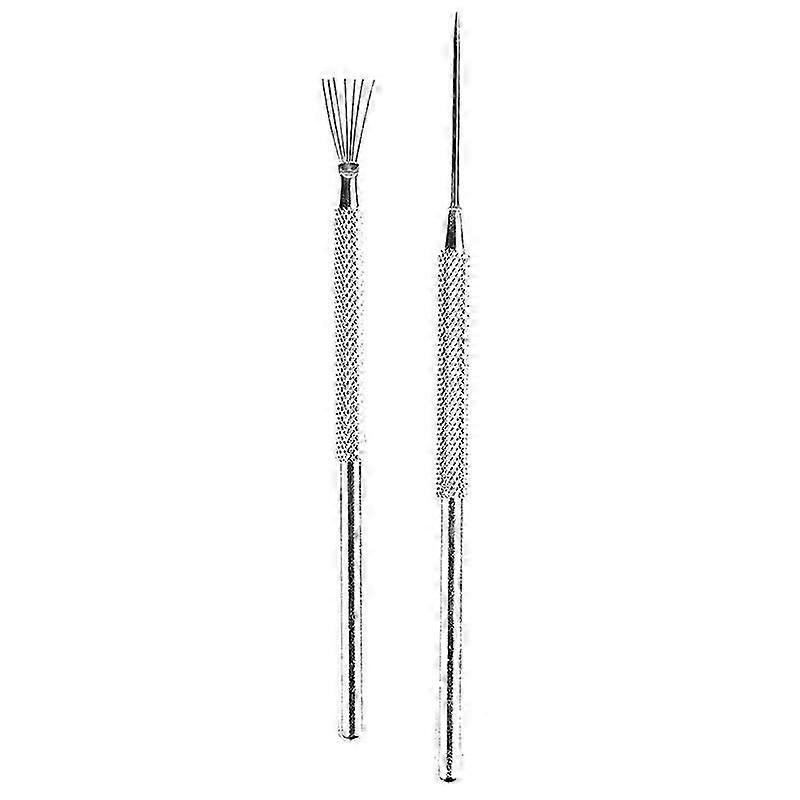 1 x Feather Pin + 1 x Pro Needle Wire Texture Pottery Clay Tools Set Texture Brush Tools Ceramics Modeling Tool Pottery