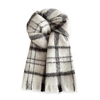 Écharpe à franges à carreaux, style doux et crémeux à porter en automne et en hiver