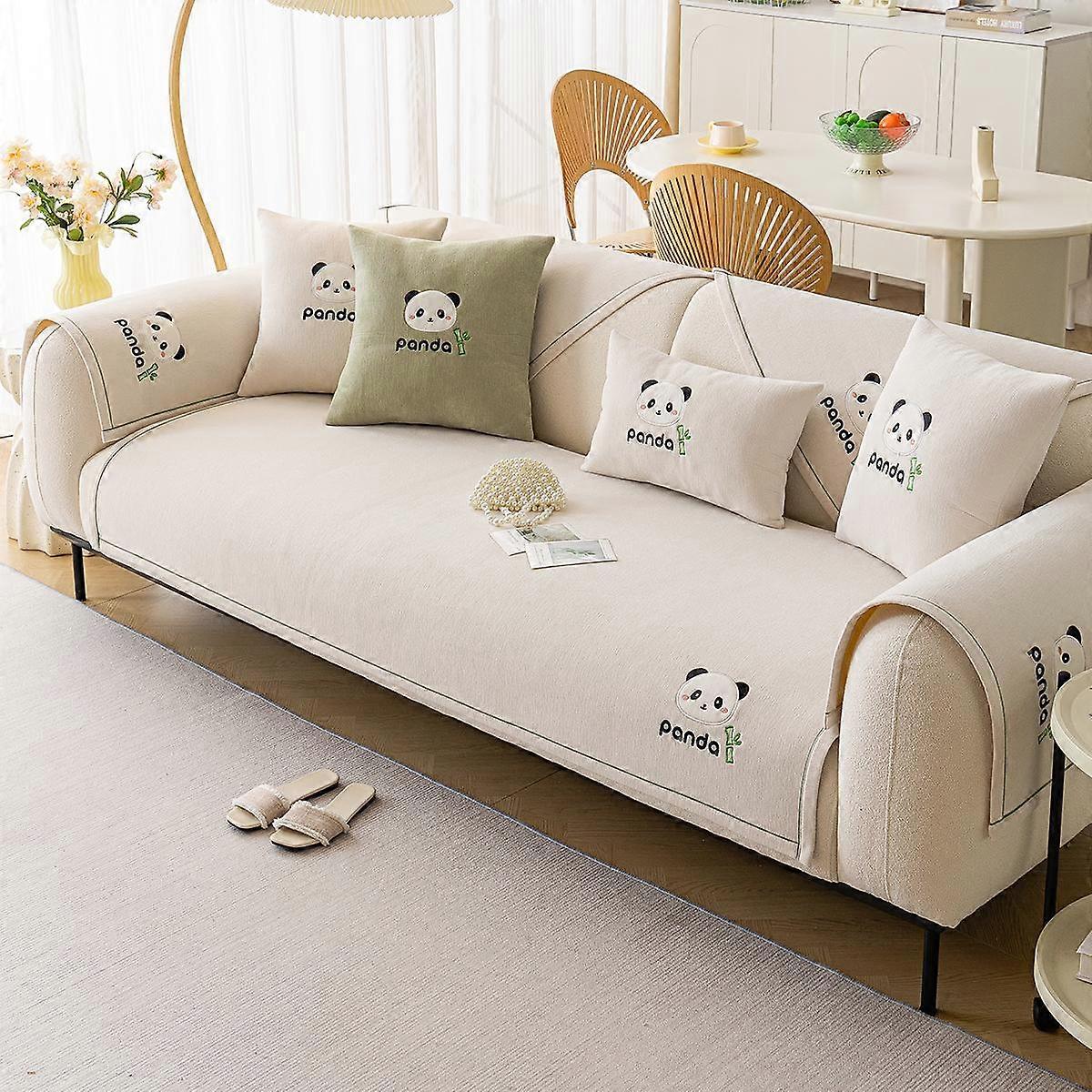 Non-slip Chenille Sofa Mat Solid Color Sofas Cover for Living Room Luxury Corner Couch Cushion Seat Pad Home Protection Covers