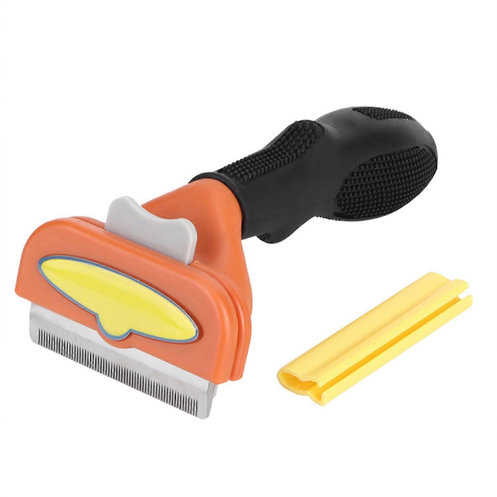 Pet Grooming Massage Comb Hair Removal Shedding Cleaning Brush Tool for Cats and Dogs(Orange M)