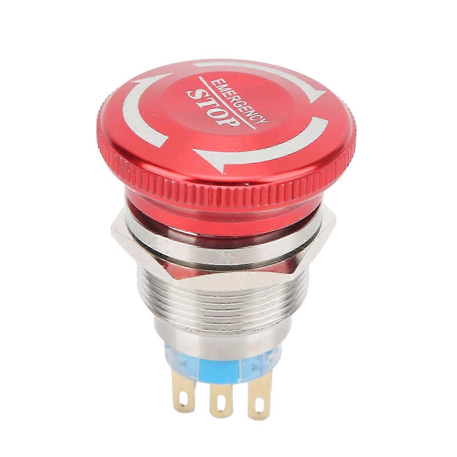 22mm Waterproof Emergency Stop Push Button Switch SelfLock Mushroom Head Button Switch(6 Pin )