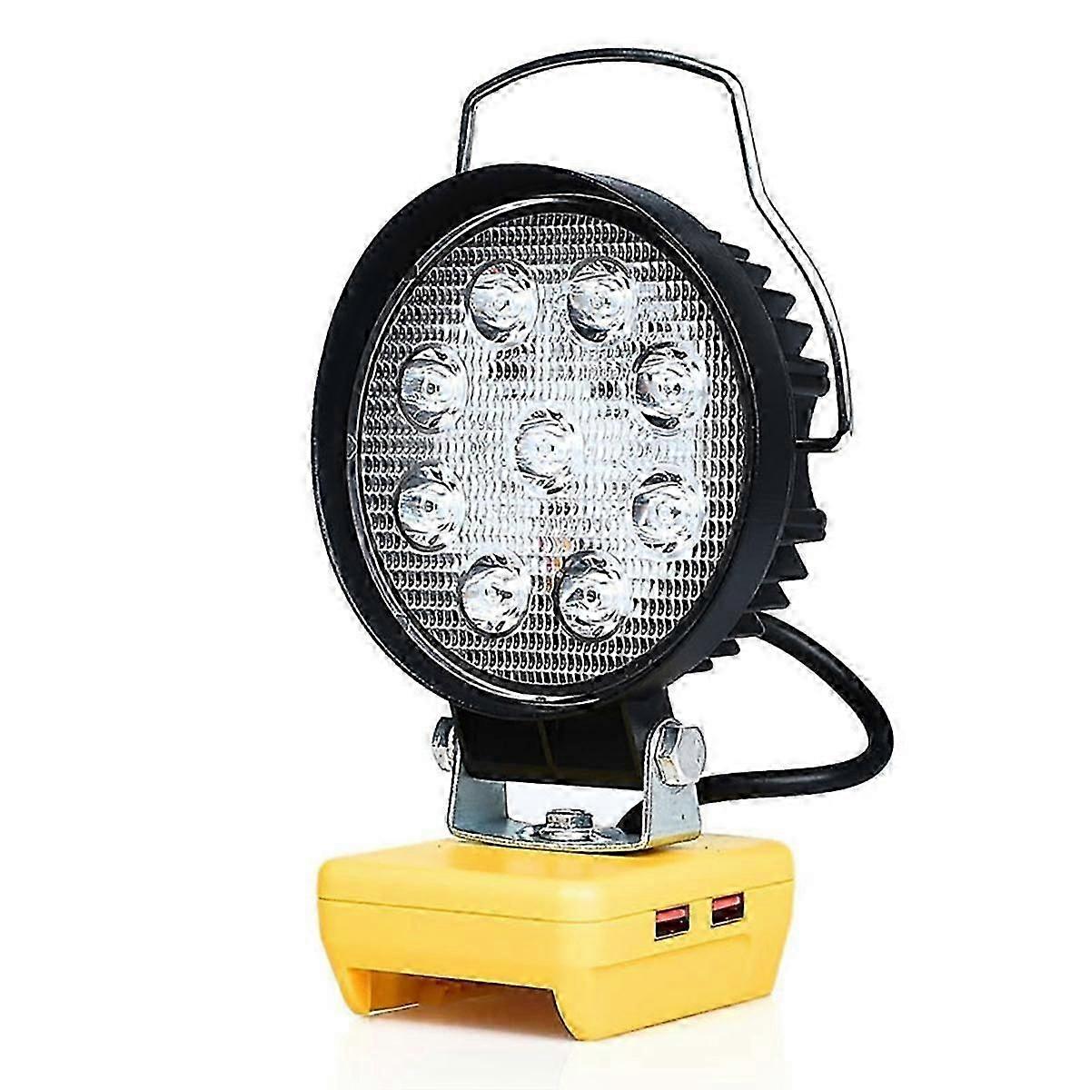 For 20V Li-Ion Battery LED Work Light 4Inch Round Flashlight Portable Emergency Flood Lamp Camping JN