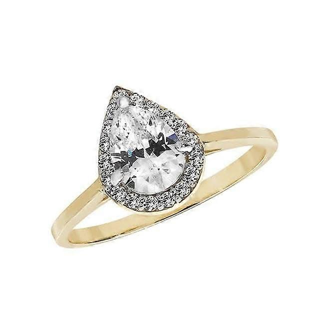 9ct Yellow Gold Ladies Zirconia Ring RN922