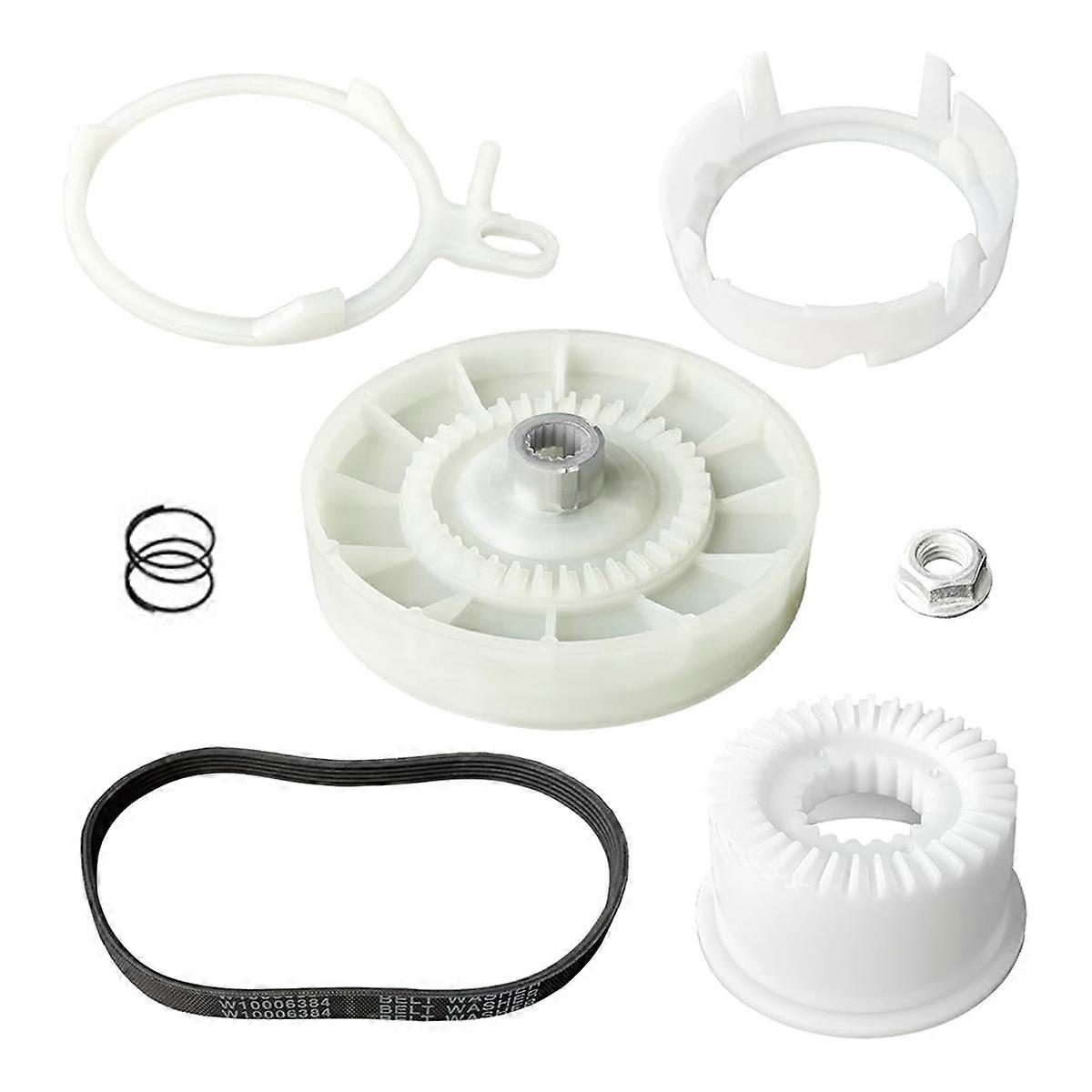 W10721967 Washer Pulley Clutch Kit, W10006384 Washer Drive Belt Replacement Kit Compatible for