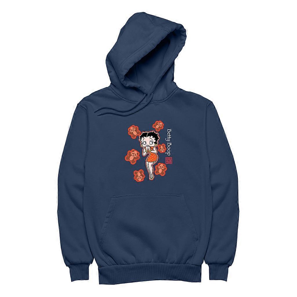 Betty Boop Red Chinese Dress with Pandas Women's Hooded Sweatshirt