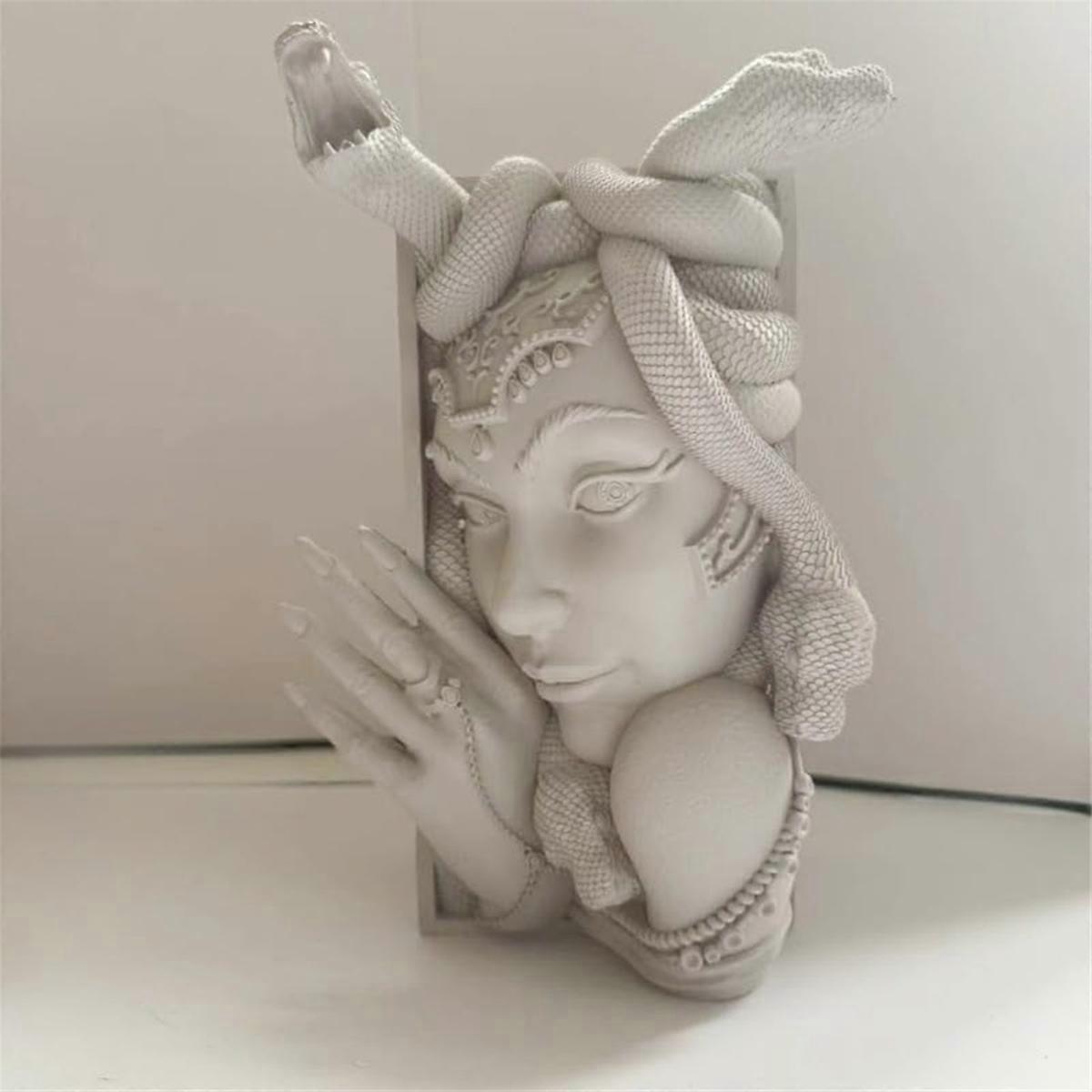 Decorative Bookends, Snake Women Face Book Ends