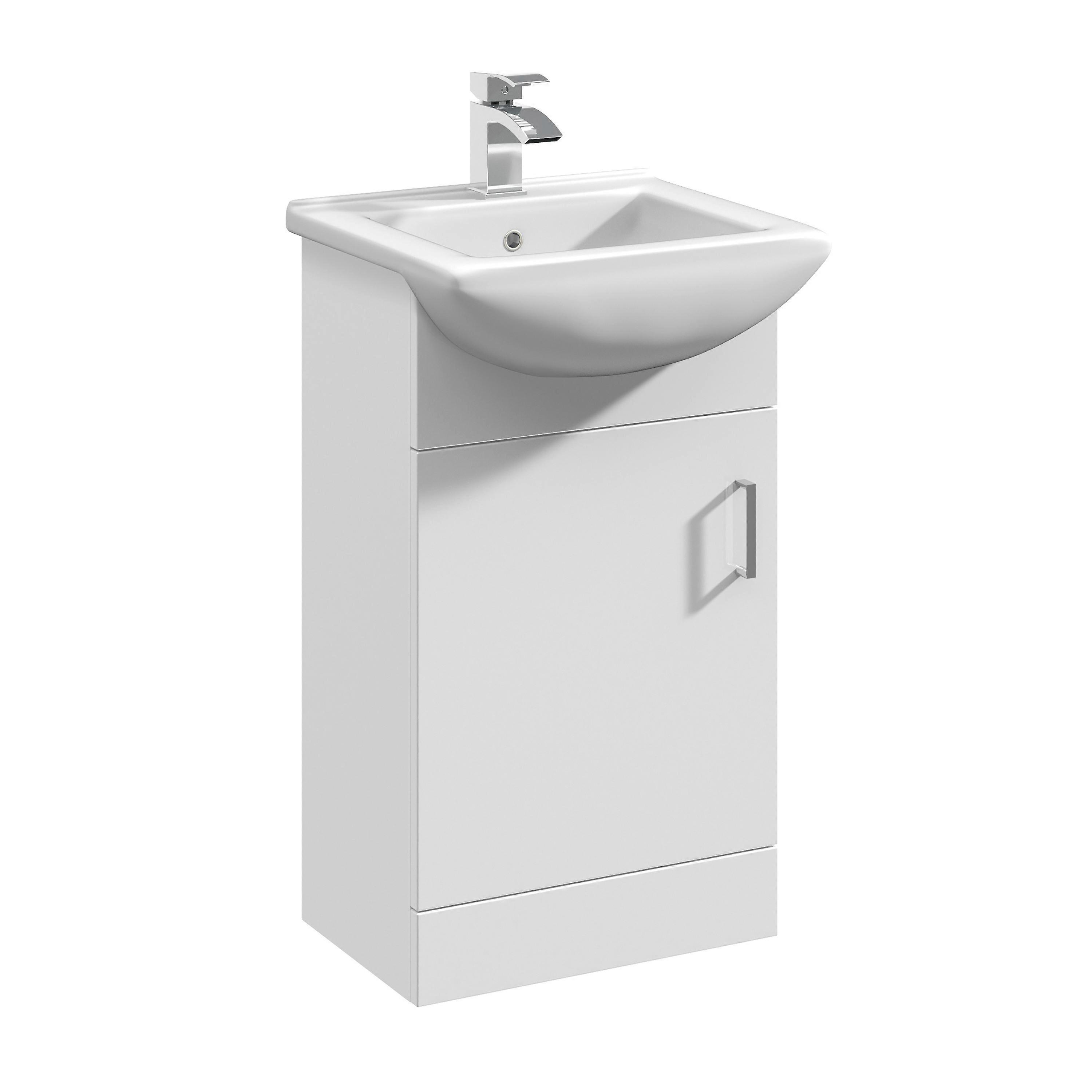 1 Door Vanity Basin Unit with Square Basin - 450mm - Gloss White