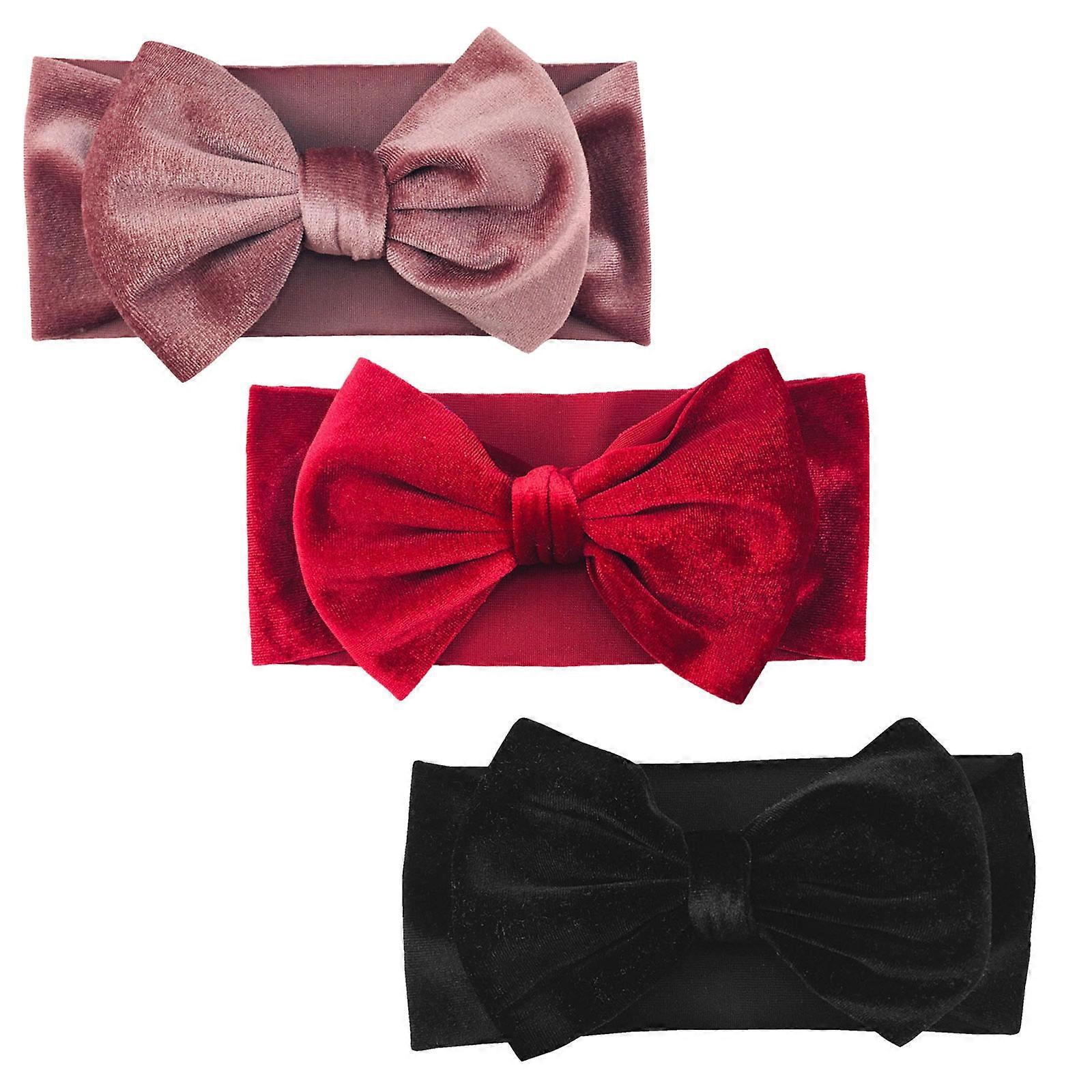 3pcs 아기 머리띠 신생아 나비 매듭 모자 부드러운 탄성 유아 터번 키즈 헤어 액세서리 선물 아기 소녀