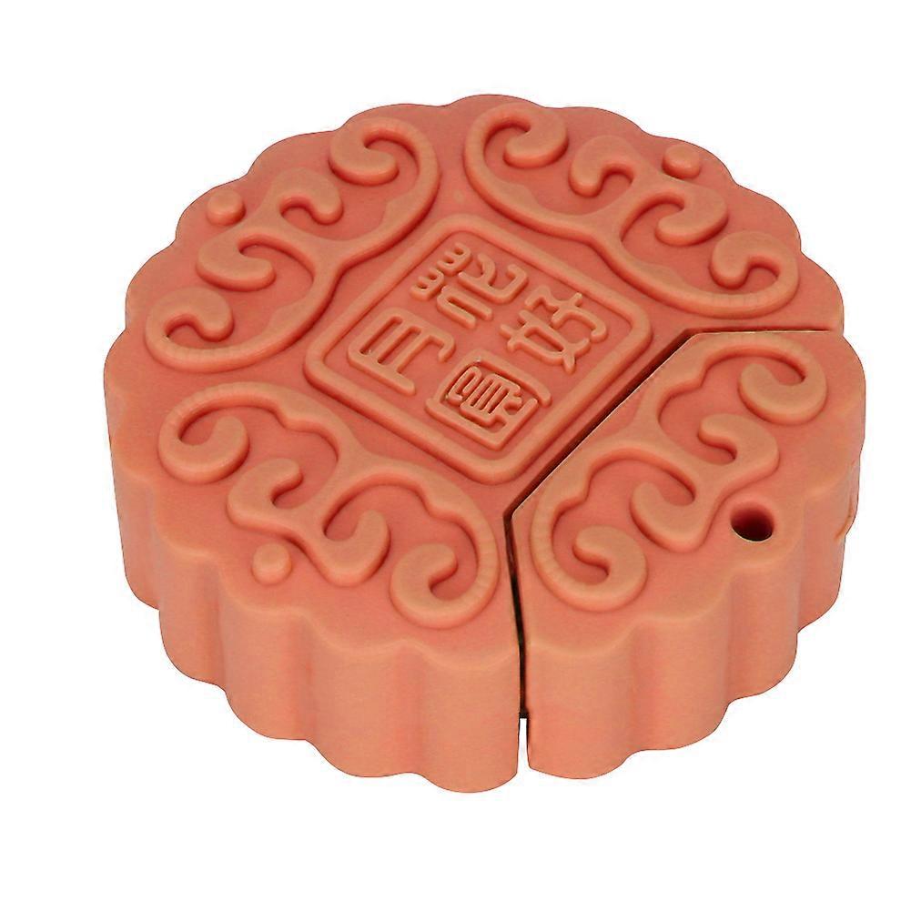 16G Mini Portable Mooncake Shape USB U Disk for Windows Vista/7/10/Mac Brown