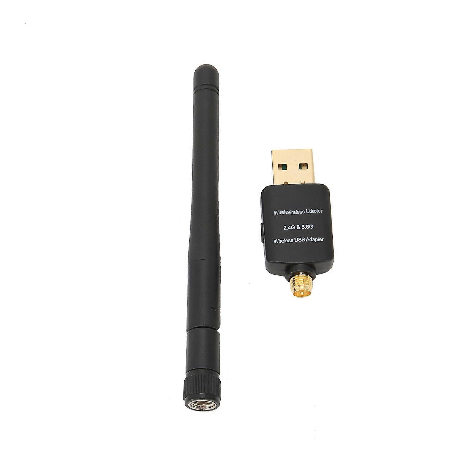 USB WiFi Adapter 600Mpbs 2.4G/5.8G Dual Band 2dBi Antenna WiFi Dongle for Windows XP/Vista/7/8/10/Linx2.6X/OS X