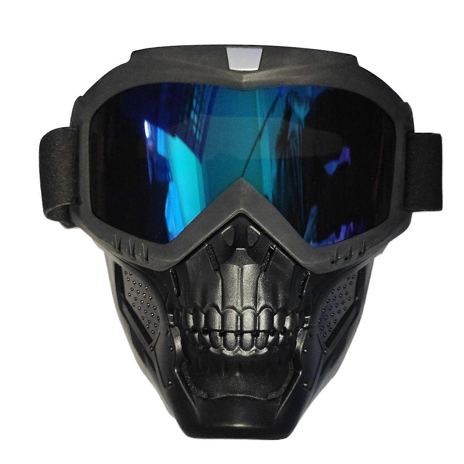 Black Padded ATV Motorcycle Riding Goggle with Face Mask