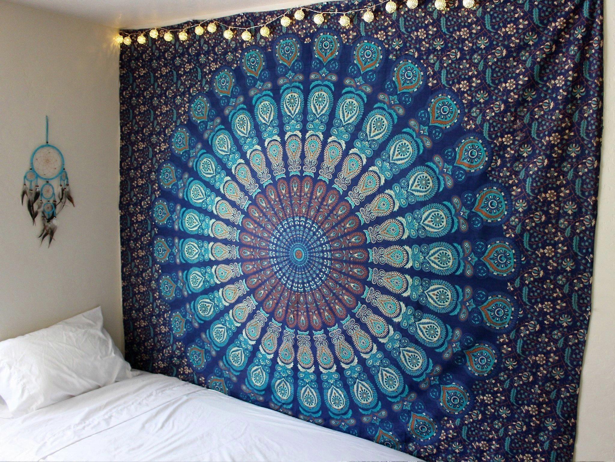 Großer Hippie Dekorativer Wandteppich Wandbehang Picknick Strand Blatt