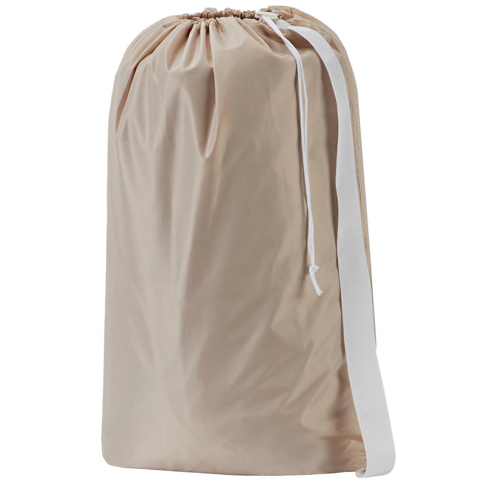 HANDLED XL Nylon Laundry Bag, Large Dirty Clothes Regulatory, Easily fit into a basket or clothes basket, can carry up to 4 load clothes, beige