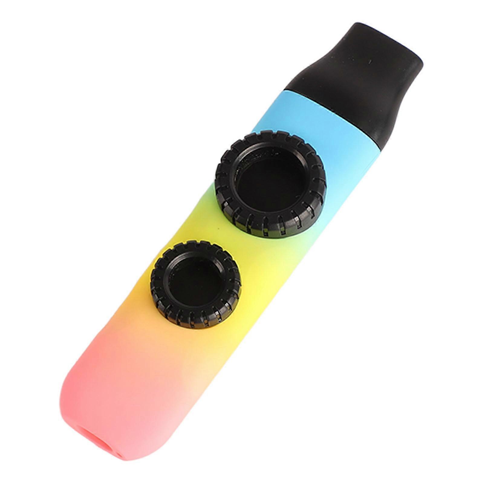 Kazoo Plastikowy profesjonalny regulowany instrument muzyczny z 10-częściowymi membranami fletowymi do skrzypiec ukulele o wysokim połysku Tri Color Gradient