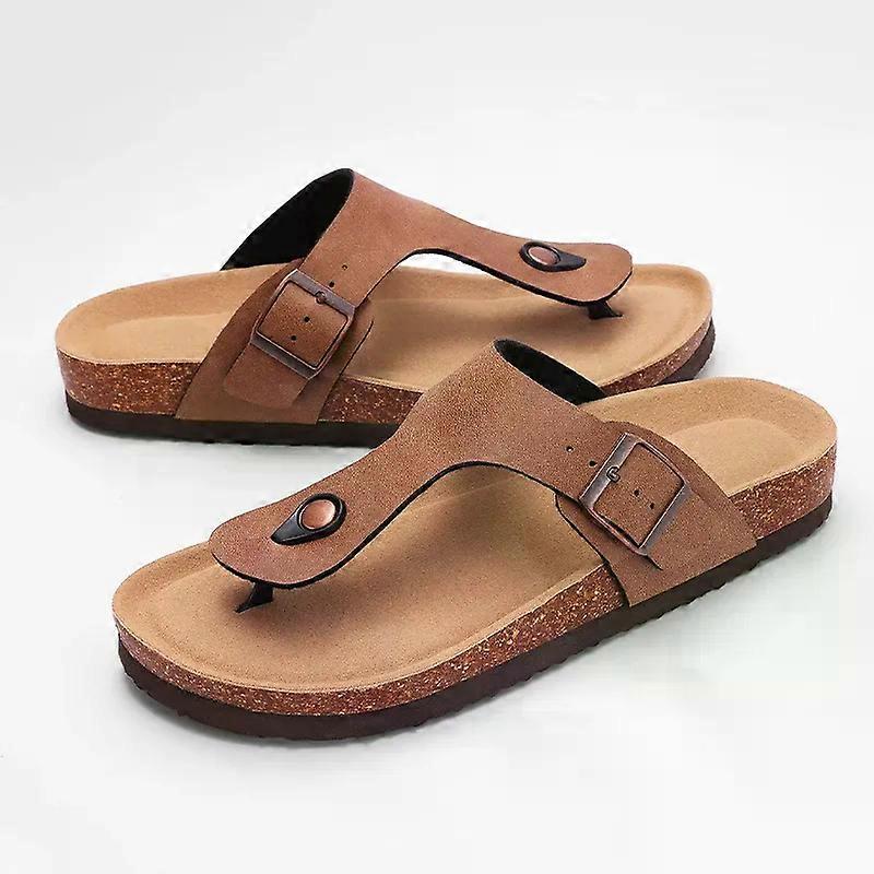 Pallene 's Cork Flip Flops Soft Cork Flat Sandals Summer Fashion Beach Flip Flops Unisex Comfort House Thong Slide Sandals