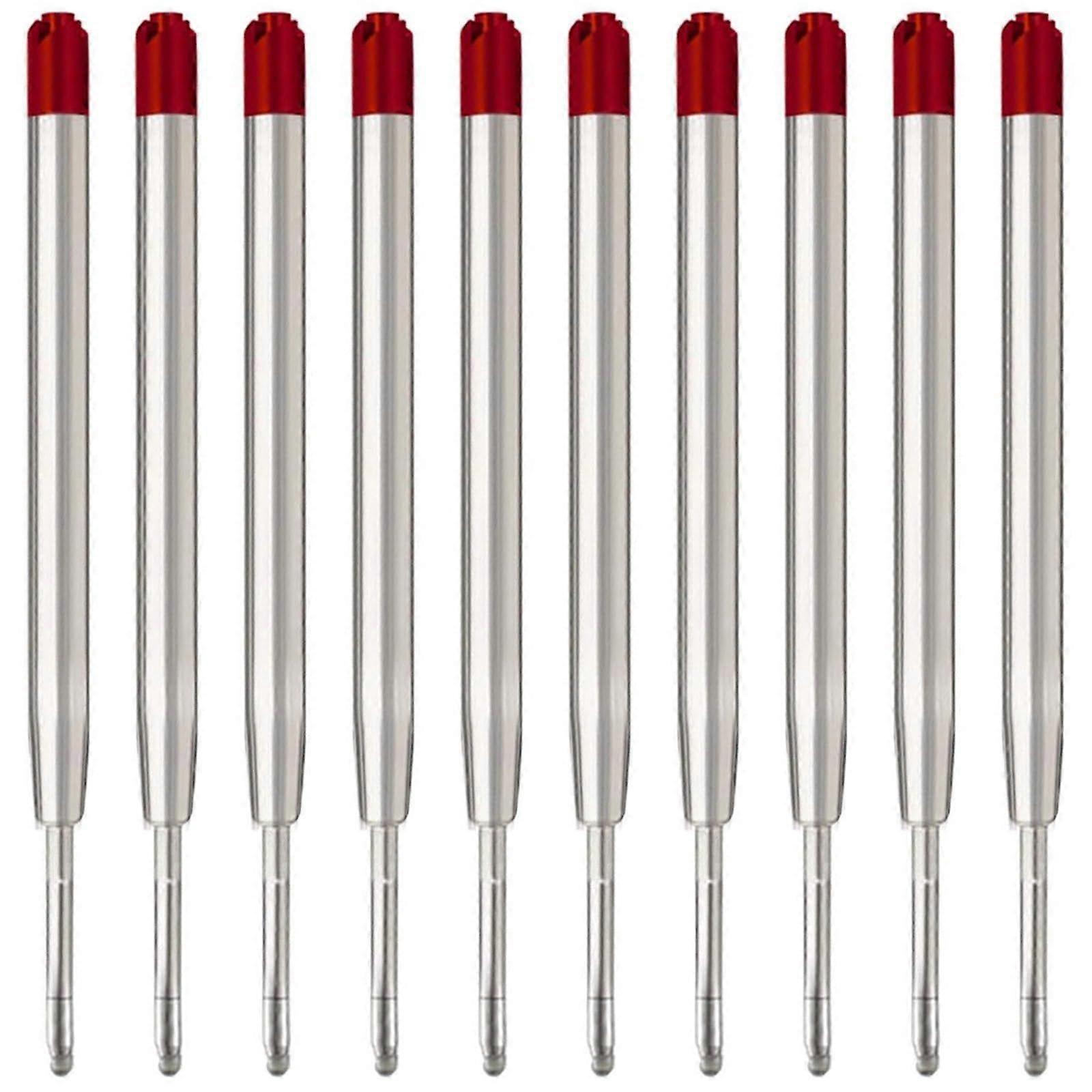 3.9" Ballpoint Ink Refills for Click Pens, 1mm Medium Point, Compatible with Parker Refills (10 Pack) (Black Ink)