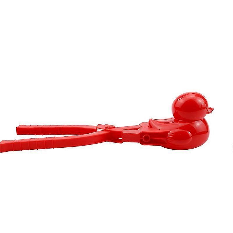 アヒルの形をした雪玉メーカークリップ子供屋外冬の雪砂型ツールおもちゃ-赤
