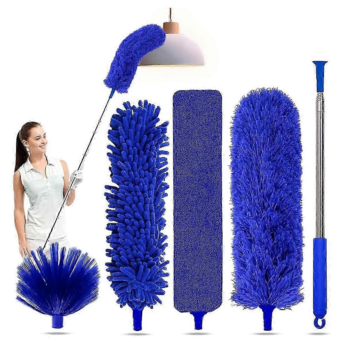 5-in-1 Kit Dusters for Cleaning,Duster with Extension Pole,Extendable Duster with 100 Inches,for Cleaning Ceiling Fans A