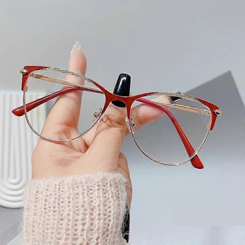 Anti Blue Light Oversized Reading Glasses for Computer Use, Anti Eyestrain Presbyopic Flat Light Mirror Style