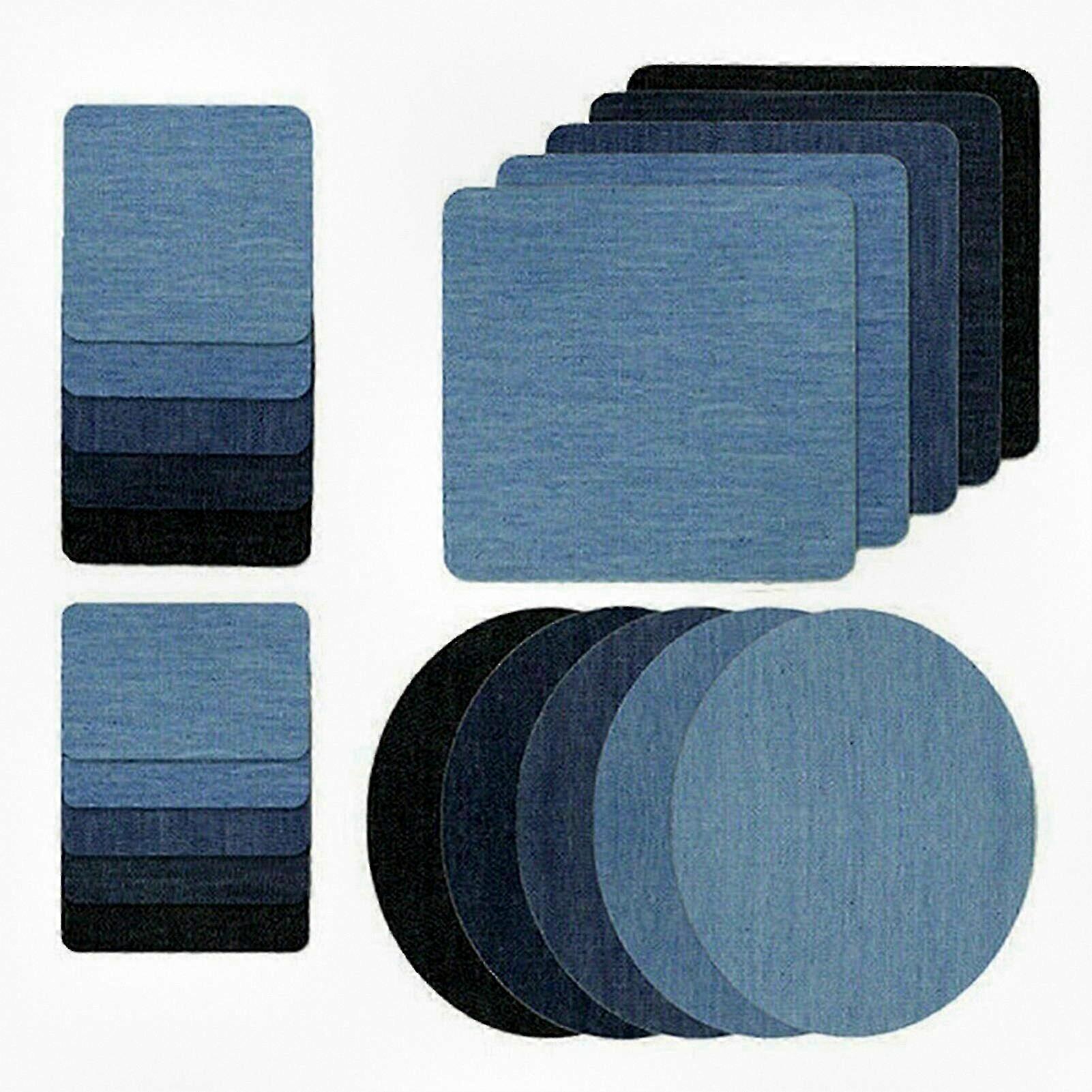 20PCS Denim Iron-On Patches Easy to Apply Jean Patches Repair Decorating Kit for Denim Clothing, T-shirts, Hats, and Shoes Compatible with Various Bra