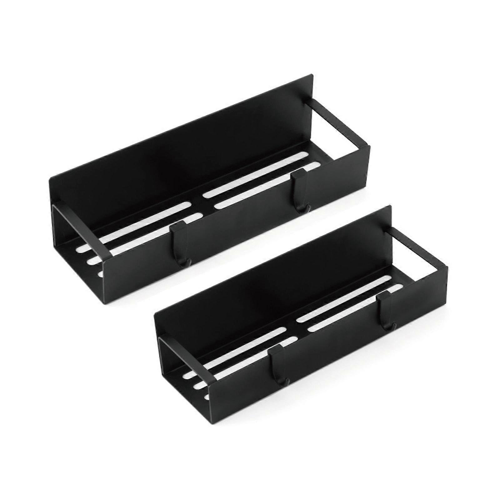Magnetic Storage Rack for Fridge Black Shelf with Super Strong Magnet Durable Spices Organiser Racks No Punching Shelf