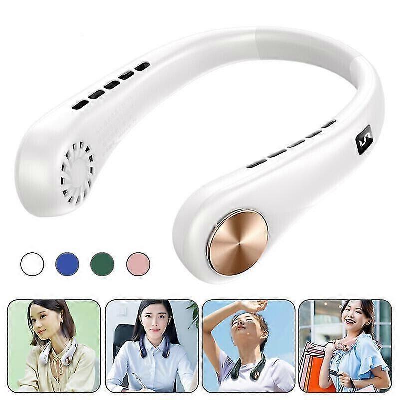 Mini Fan Neck Strap Leafless Lazy Neck Hanging Cooler Usb Rechargeable Portable
