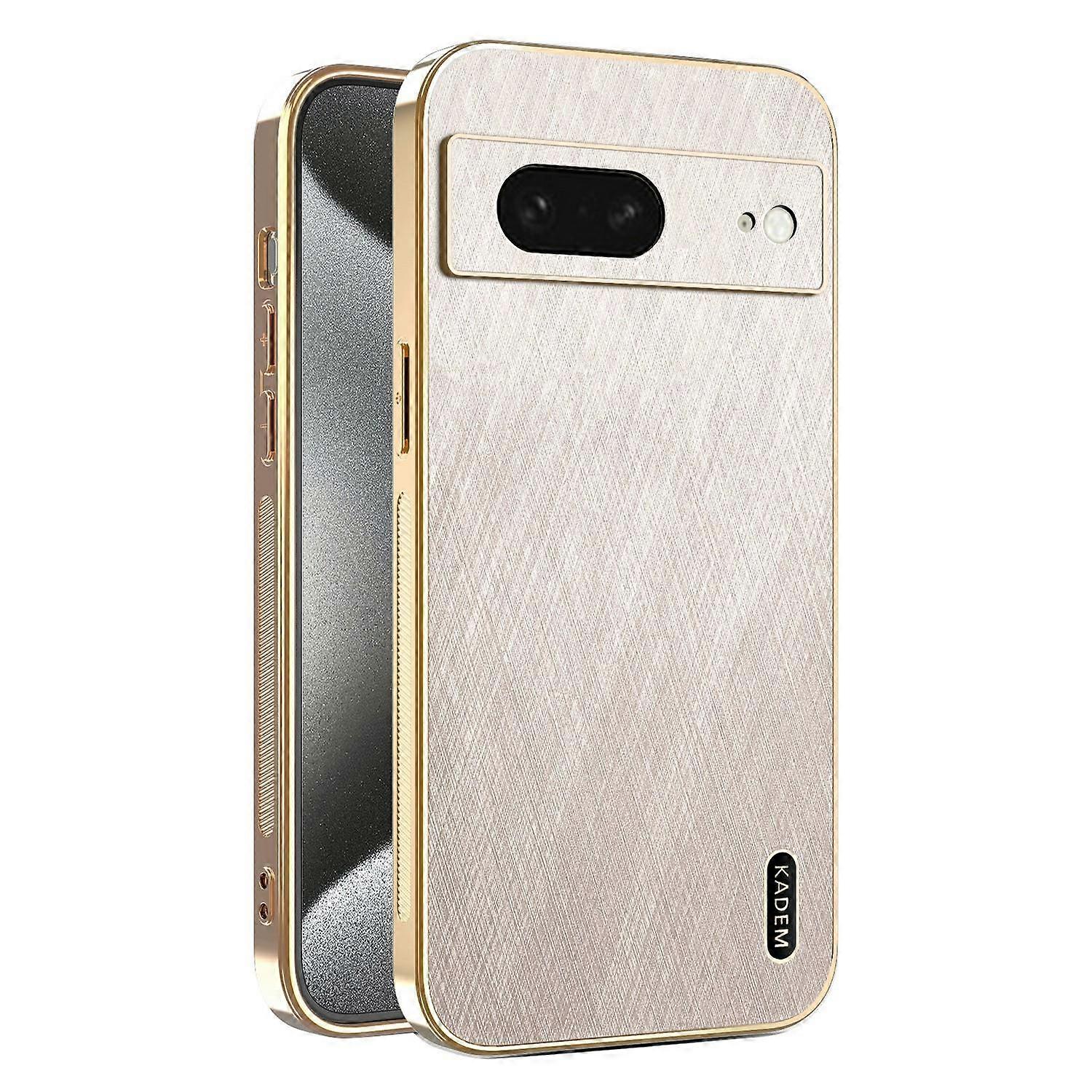 KADEM For Google Pixel 8 Case Electroplating Silk Texture PU + TPU Phone Back Cover