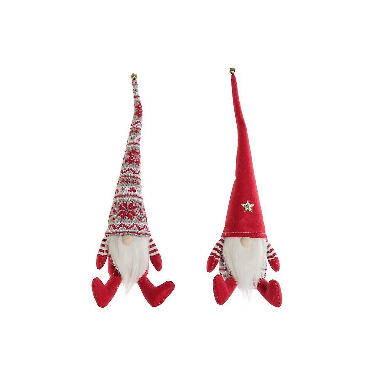 Christmas Decorations DKD Home Decor White Red Dwarf 10 x 10 x 40 cm (2 pieces)