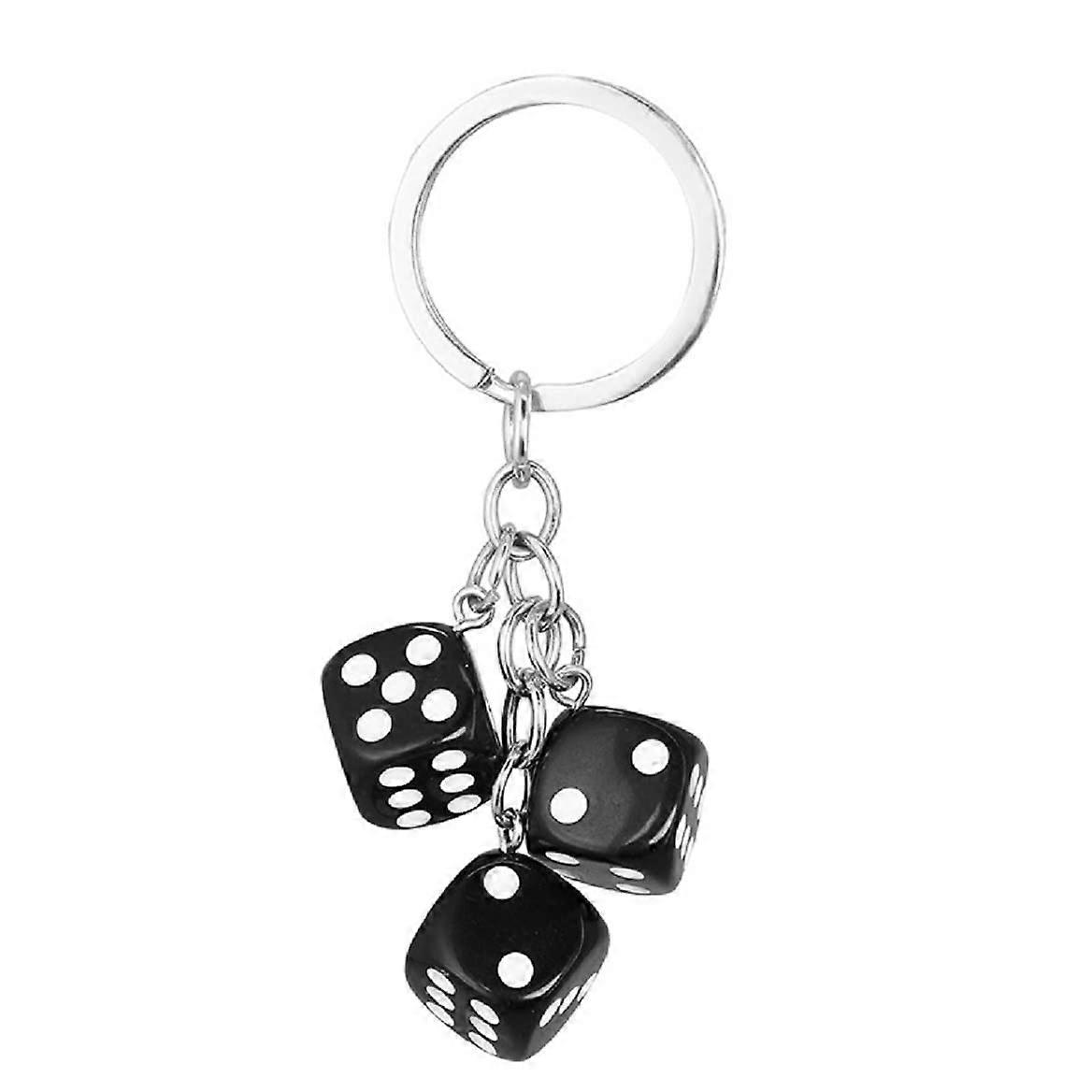 Dice Keychain for Women, Dice Cube Key Chain, Cute Dice Keycha, Funny Dice Key Ring, Black Dice Amulet Keyring, Punk Dice Keychain Accessories