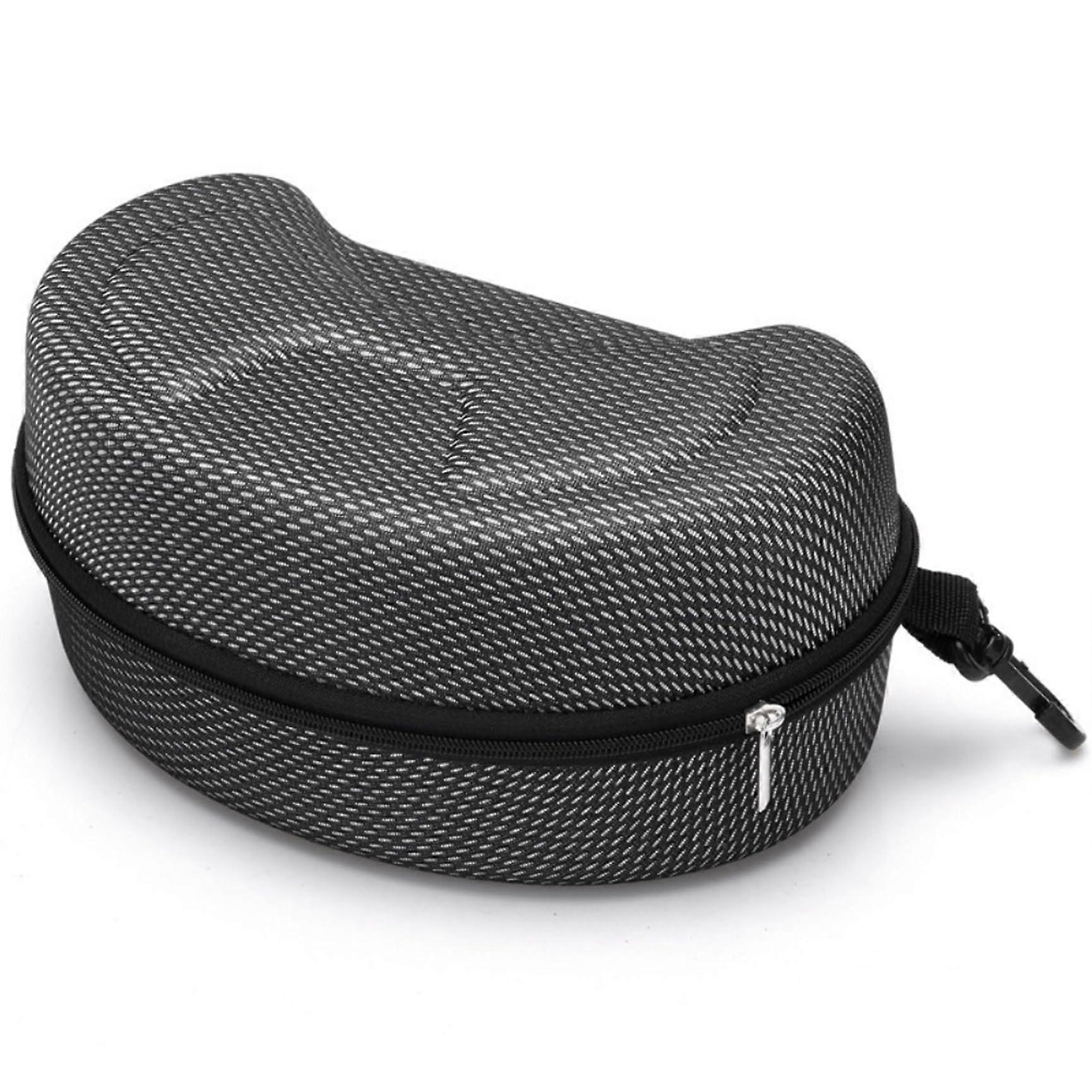 EVA snowboard goggle case with zipper and clip, 8x5x4