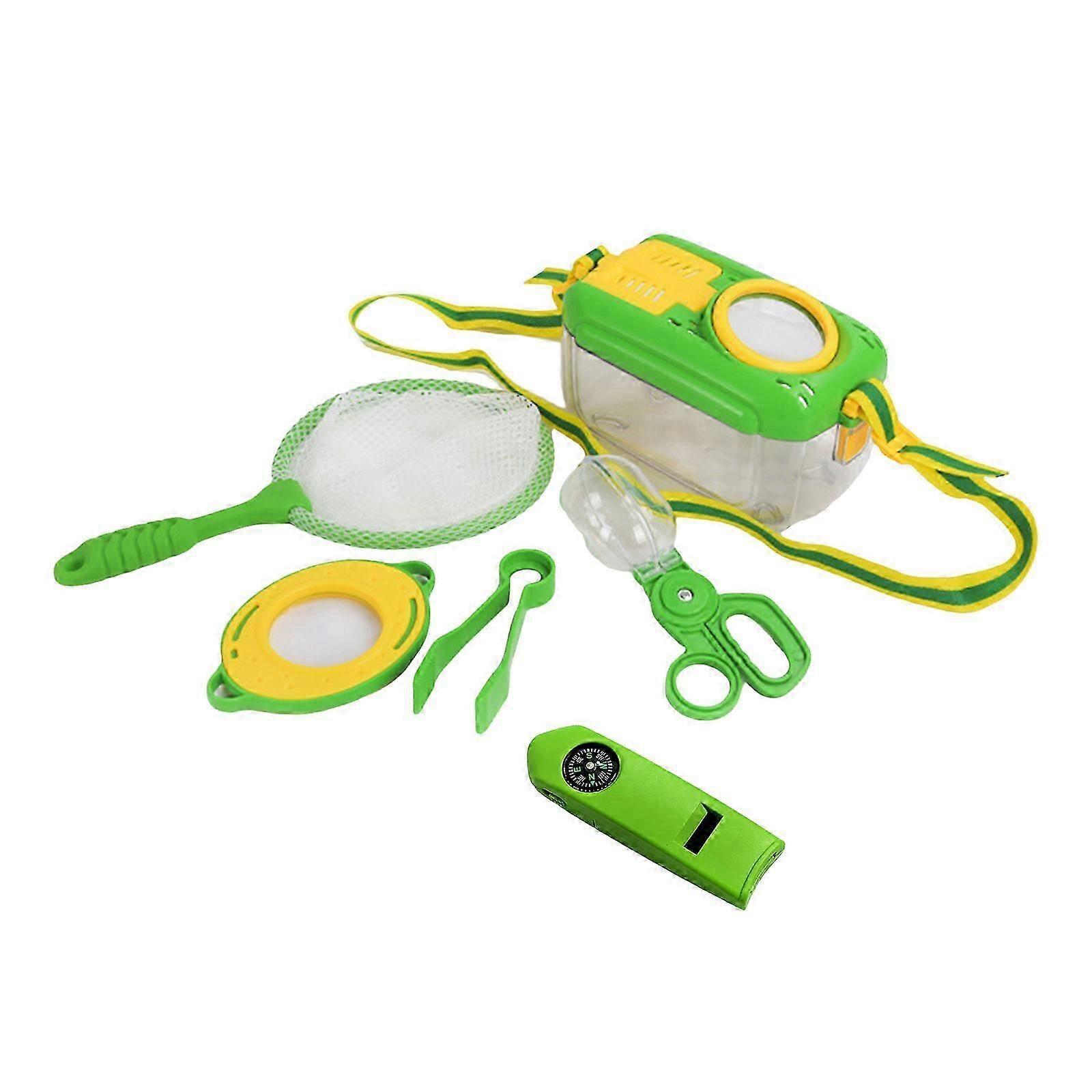 Nature Discovery Set For Children Insect Observation Box Magnifying Glass Insect Catcher Butterfly Net