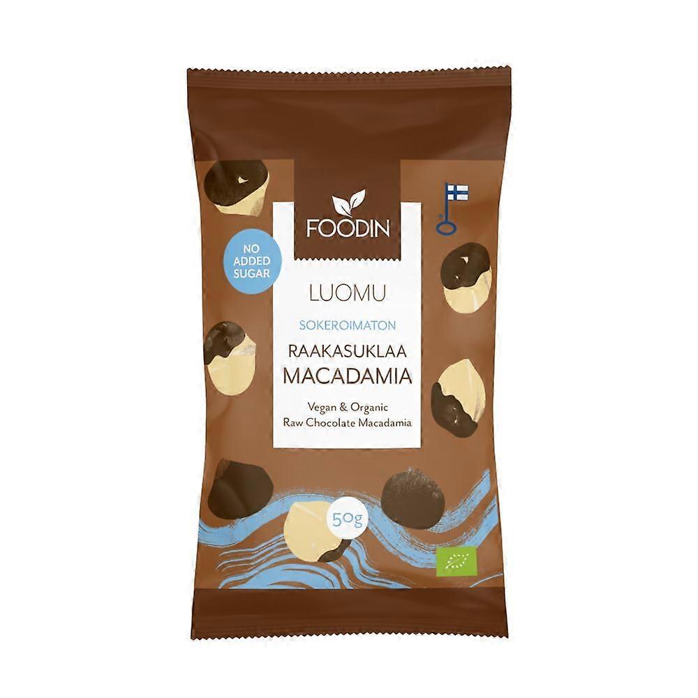Foodin FI Organic Raw Chocolate No Added Sugar Macadamia 50g