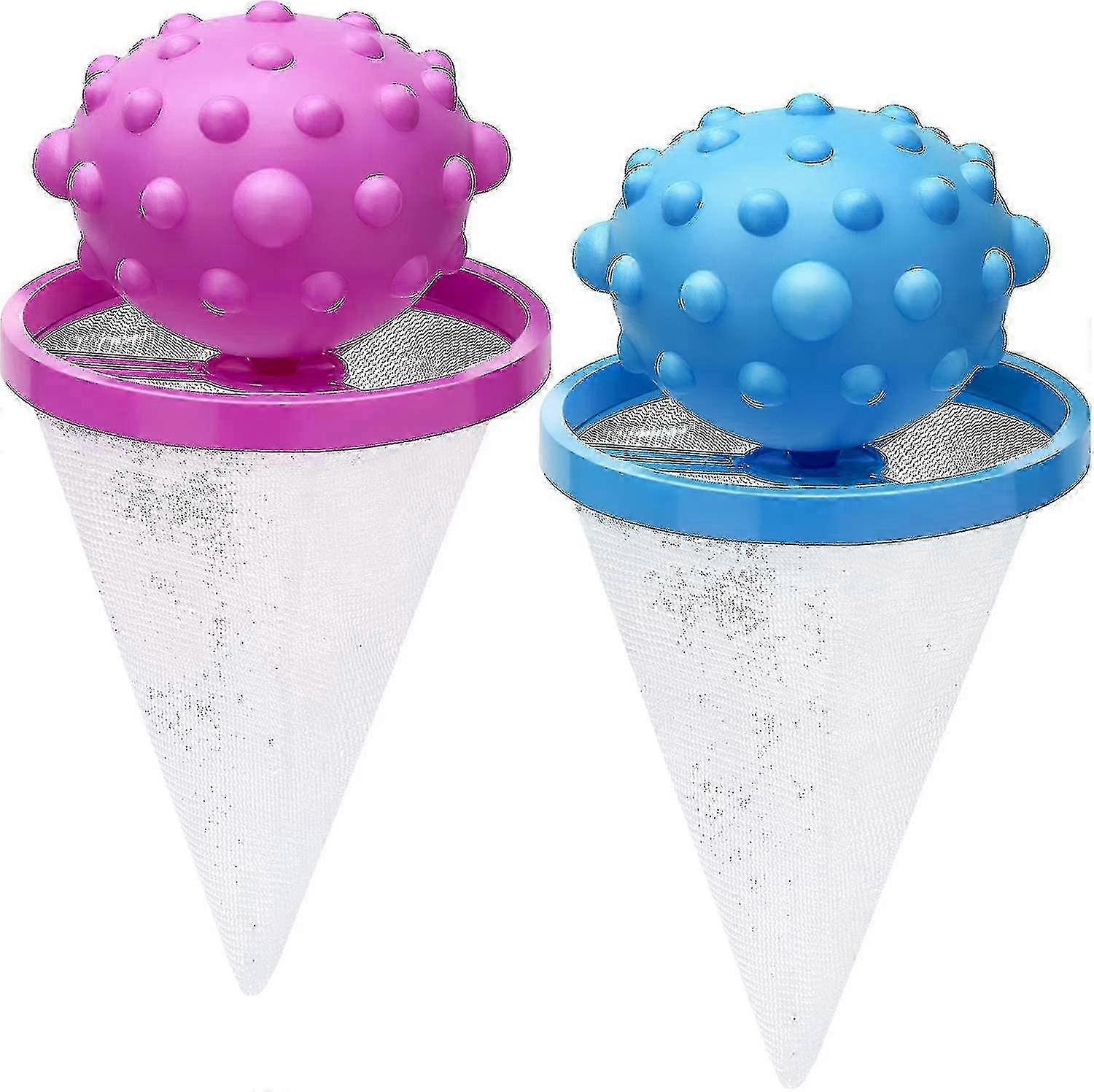 2-Pack Wasmachine Haarfilters (Paars, Blauw)