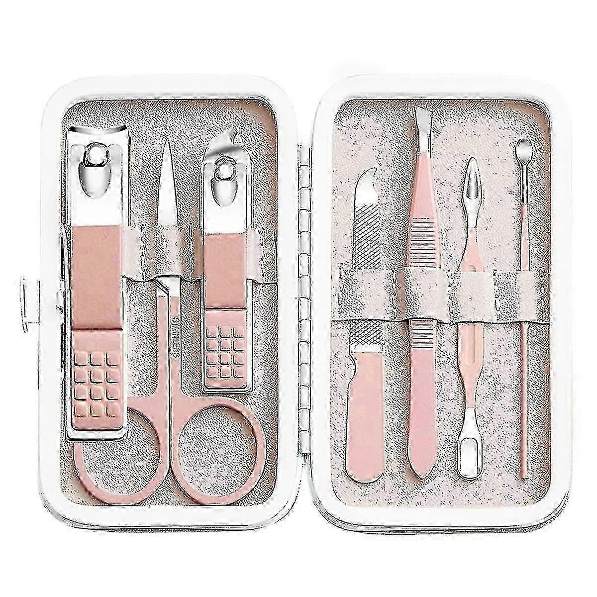 8-in-1 ステンレス製マニキュアセット 男性用 & 女性用 - ネイルクリッパー & パーソナルケアツール