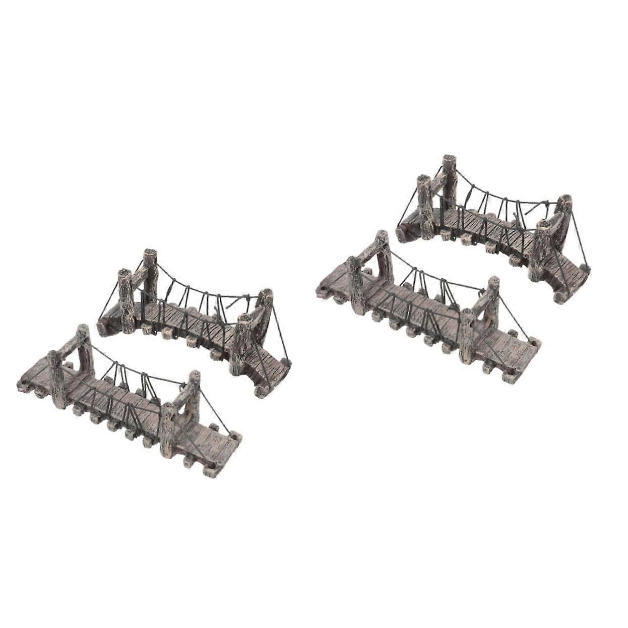 Hanging Bridge Resin Model Two-Piece Outdoor Decorative Garden Bridge For Statue Display Miniature