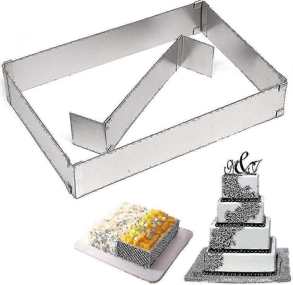 marco de horneado ajustable rectangular, con divisores, anillo de pastel ajustable - sheng