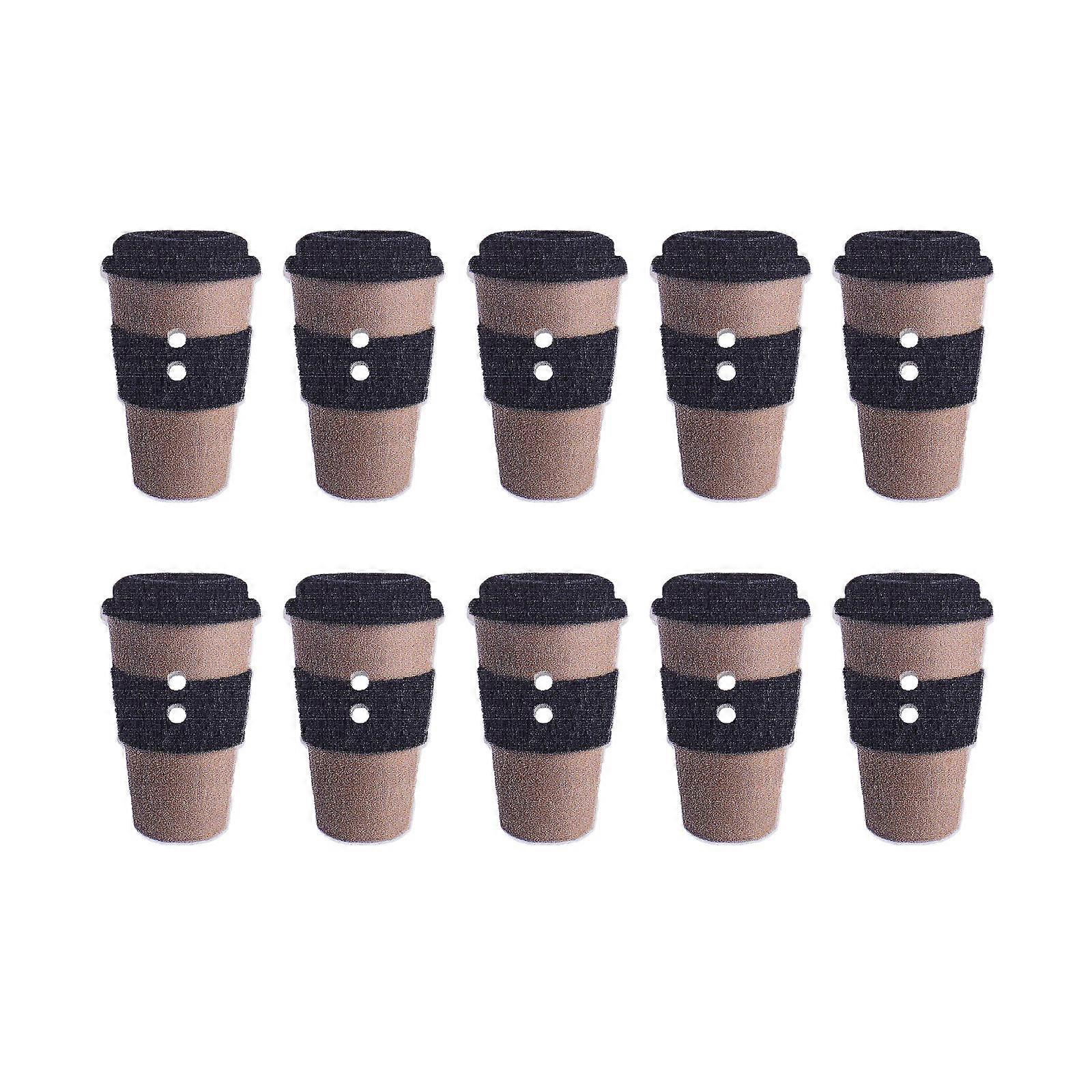 100pcs Milk Tea Cup Wooden Buttons Decorative Sewing Fasteners Craft Accessories for DIY Projects Durable Design