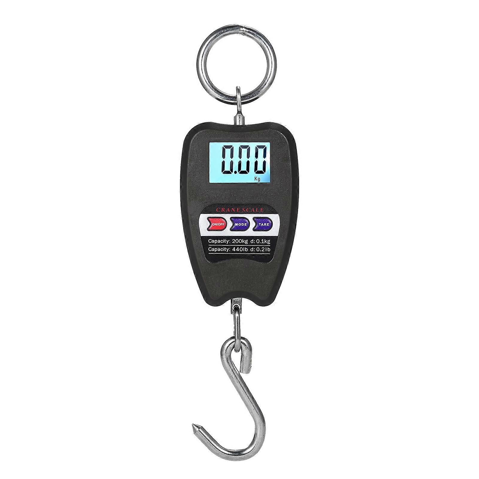 440lb Digital Hanging Scale with Accurate Sensors Handheld Mini Crane Scale 200Kg with Hooks for Farm Hunting Fishing Outdoor Large Luggage