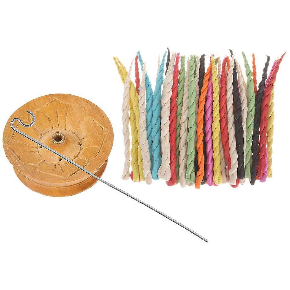 Traditional Rectangular Shaped Rope Incense Aromatherapy And Air In Office Or Home Decorations With Wooden Holder 1Set