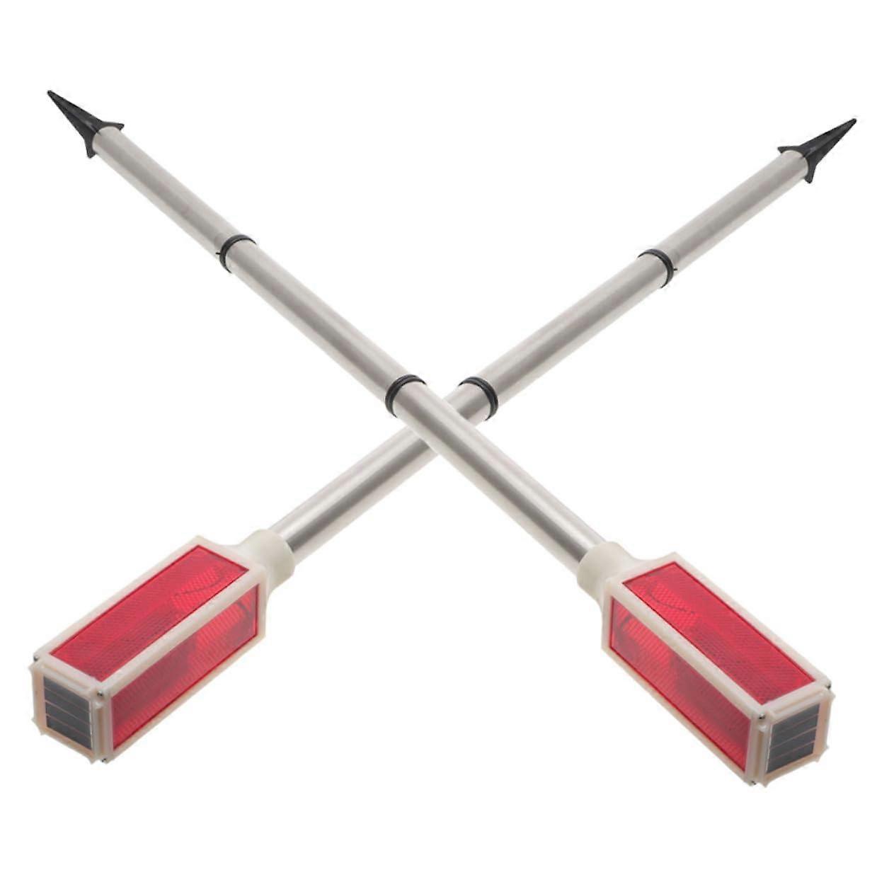 Solar Powered Driveway Warning Light - 2-Piece Red ABS Driveway Marker Lights For Entrance Markings