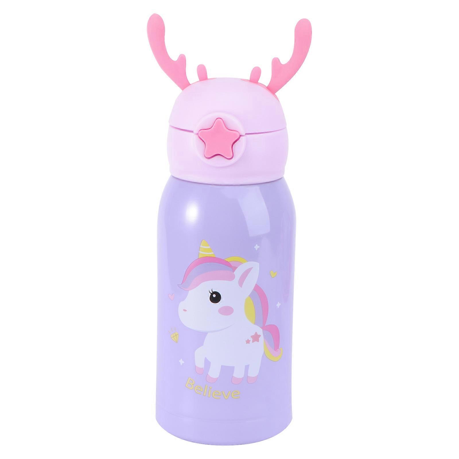 Cartoon Water Bottle Insulation Cup PP Material For Children Two Drinking Modes 20.2X7.9CM 500ML Vacuum Insulation 1Pc